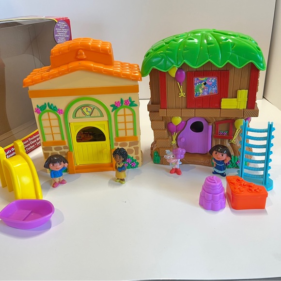 Vintage Dora the Explorer Lot Treehouse Schoolhouse Let's Go Adventure 2005 Pool - Picture 2 of 13